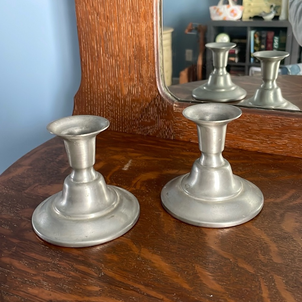 Vintage International Pewter candlesticks